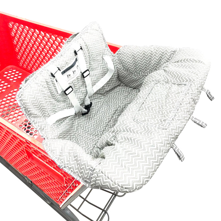 Multifunctional 2-In-1 Baby Shopping Cart Cover Children Highchair Cover with Thickened Soft Cushion Transparent Phone Holder